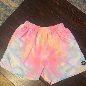 Cove Women's Pastel Tie-Dye Athletic Shorts - Pink, Blue, Orange